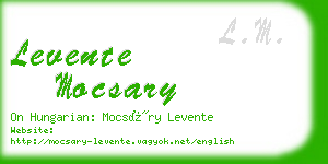 levente mocsary business card